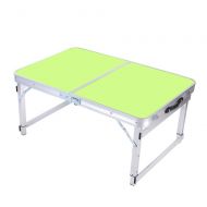 Za ZA Fold-in-Half Table with Adjustable Height, Folding Table for Outdoor Indoor Use, Portable Foldable Camping Table for Picnic BBQ Beach Travel (Color : Green)