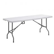 Za ZA Portable Outdoor Foldable Table, Folding Utility Table, 3.9ft Fold-in-Half Portable Plastic Picnic Party Dining Camping Table