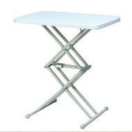 Za ZA Outdoor Folding Lifting Table Computer Plastic Table Small Foldable Table for Dining Camping, Simple Home Office Desk (Color : White)
