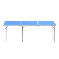 Za ZA Fold-in-Half Portable Table, Outdoor Portable Folding Table for BBQ Camping Picnic Party, Foldable Table with Adjustable Height, Lengthen Table