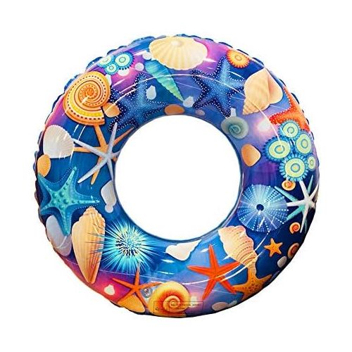  ZaH Swim Rings for Kids Adults Pool Swimming Ring Inflatable Float Raft Water Swim Tube Summer Beach Party Decoration (20 inch, Blue Sea)