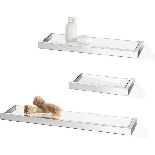  Zack 40028 Linea Bathroom Shelf, 10.43-Inch by 5.12-Inch, High Glossy Finish