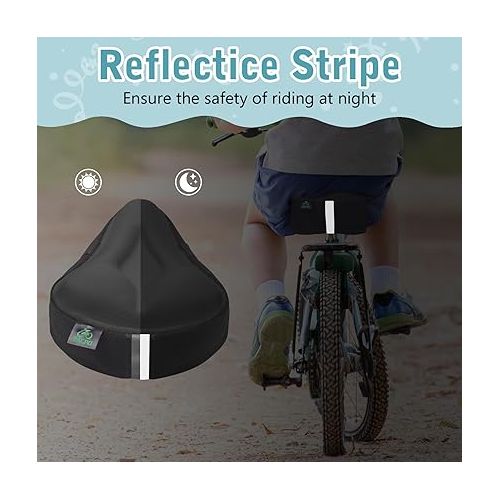  Zacro Gel Kids Bike Seat Cushion Cover for Boys & Girls, Anti-Slip Bike Seat Cover for Toddler, Breathable & Extra Soft Memory Foam Child Bicycle Saddle Padded with Reflective Strip, 9