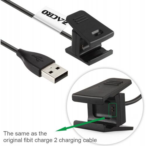  [아마존베스트]Zacro Fitbit Charge 2 Charger 2Pcs Replacement USB Charger Charging Cable for Fitbit Charge 2 with Cable Cradle Dock Adapter for Fitbit Charge 2 Smart Watch(3.3 feet +1.6 feet)