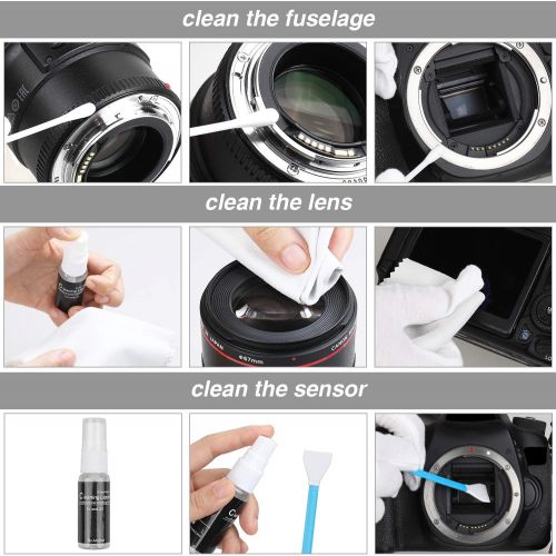  Zacro 17-in-1 Camera Cleaning Kit for DSLR Cameras (Canon, Nikon,Sony), with Air Blower/Cleaning Pen/Detergent/Cleaning Cloth/Lens Brush/Carry Case
