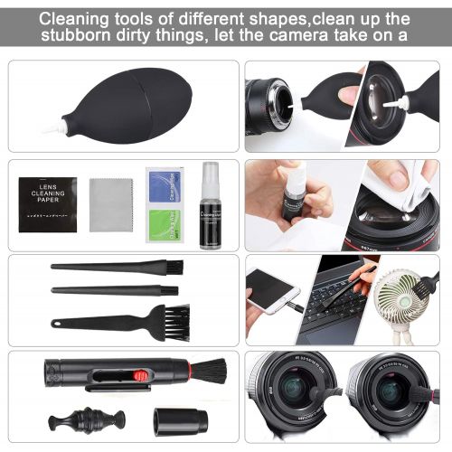  Zacro 18-in-1 Professional Camera Cleaning Kit for Most DSLR Cameras (Canon, Nikon,Sony), with Air Blower/Cleaning Pen/Detergent/Cleaning Cloth/Lens Brush/Carry Case