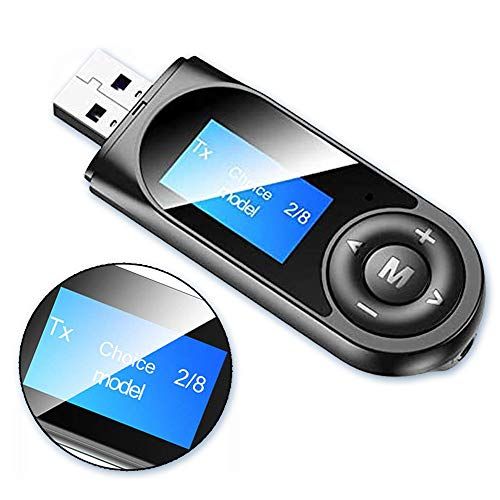  [아마존베스트]Zadmory Bluetooth 5.0 Transmitter and Receiver with LCD Display, 2 in 1 Portable Visualization Bluetooth Adapter, 3.5MM Wireless Bluetooth Adapter for PC,TV,Wired Speaker,Headphones and Ca