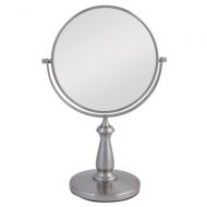 Zadro VAN48 Two-Sided Vanity Swivel Mirror, Satin Nickel, 1X and 8X