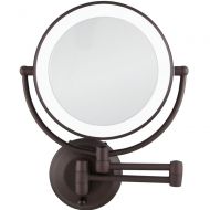 Zadro 10X/1X Magnification Cordless LED Lighted Dual Sided Wall Mirror, 7-1/2 Inch, Oil-Rubbed Bronze