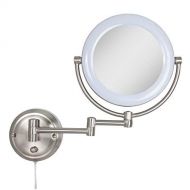 Zadro Dual-Sided Surround Light Swivel Wall Mount Mirror with 1X & 10X magnification