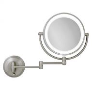 Zadro 10X/1X Magnification Next Generation LED Lighted Wall Mount Mirror, Satin Nickel