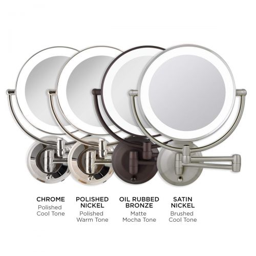  Zadro 10X/1X Magnification Next Generation LED Lighted Wall Mount Mirror, Satin Nickel