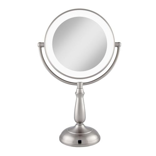  Zadro 10X/1X Dual Sided Next Generation Led Lighted Dimmable Touch Vanity Mirror, Satin Nickel