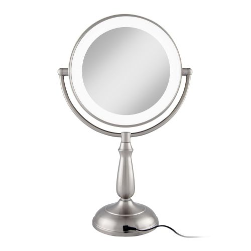  Zadro 10X/1X Dual Sided Next Generation Led Lighted Dimmable Touch Vanity Mirror, Satin Nickel