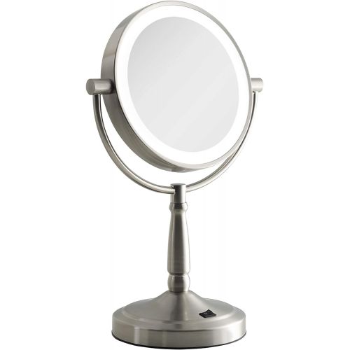  Zadro 10X/1X Magnification Dual-Sided Vanity Mirror, Satin Nickel
