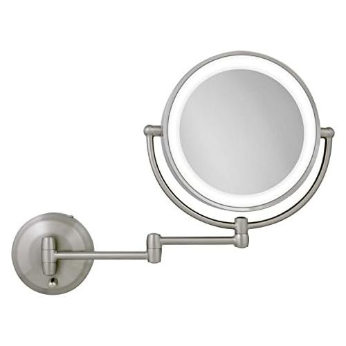  Zadro 10X/1X Magnification Next Generation LED Lighted Wall Mount Mirror, Satin Nickel