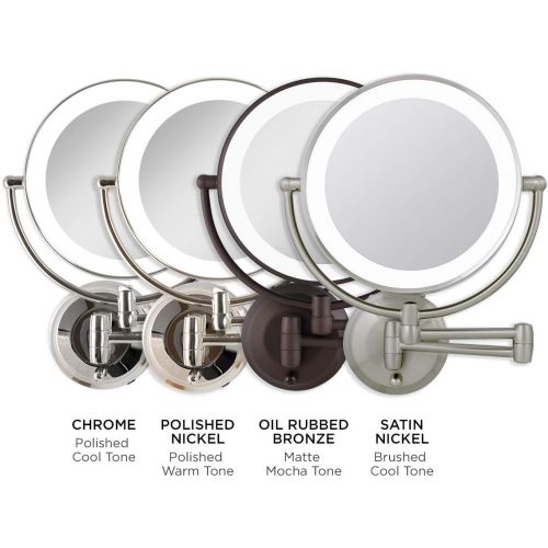  Zadro 10X/1X Magnification Next Generation LED Lighted Wall Mount Mirror, Satin Nickel