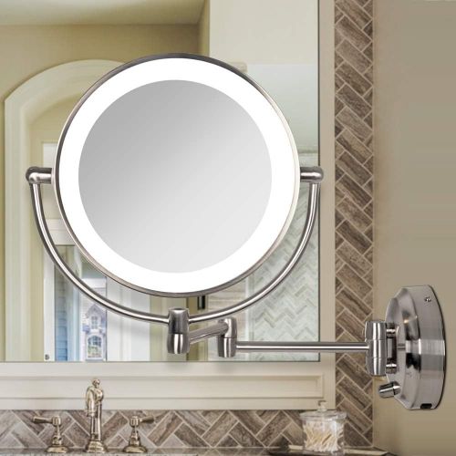  Zadro 10X/1X Magnification Next Generation LED Lighted Wall Mount Mirror, Satin Nickel