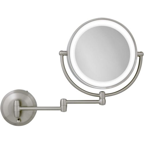  Zadro 10X/1X Magnification Next Generation LED Lighted Wall Mount Mirror, Satin Nickel