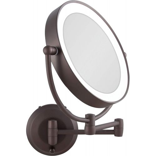  Zadro 10X/1X Magnification Cordless LED Lighted Dual Sided Wall Mirror, 7-1/2 Inch, Oil-Rubbed Bronze