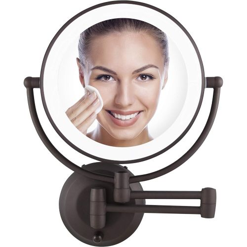  Zadro 10X/1X Magnification Cordless LED Lighted Dual Sided Wall Mirror, 7-1/2 Inch, Oil-Rubbed Bronze