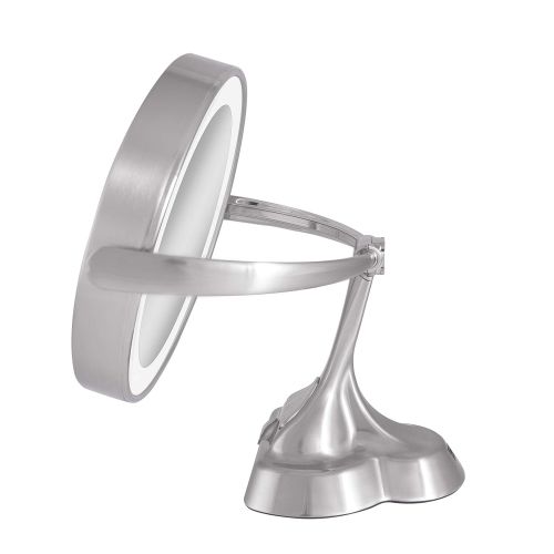  Zadro LED Light Dimmable Dual-Sided Vanity Mirror, Satin Nickel
