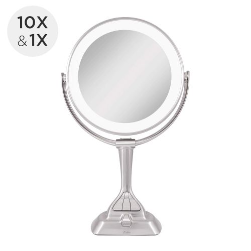  Zadro LED Light Dimmable Dual-Sided Vanity Mirror, Satin Nickel