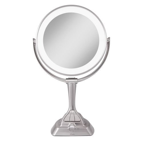  Zadro LED Light Dimmable Dual-Sided Vanity Mirror, Satin Nickel