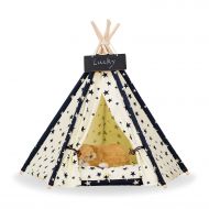 Zaihe Pet Teepee Dog & Cat Bed - Portable Dog Tents & Pet Houses with Cushion & Blackboard