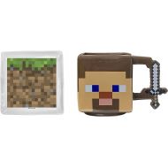 Zak Designs Minecraft Ceramic Sculpted Mug and Plate Set for Coffee, Tea, Breakfast or Dessert, 3D Character Collectible Keepsake (2-Piece, Non BPA, Steve)
