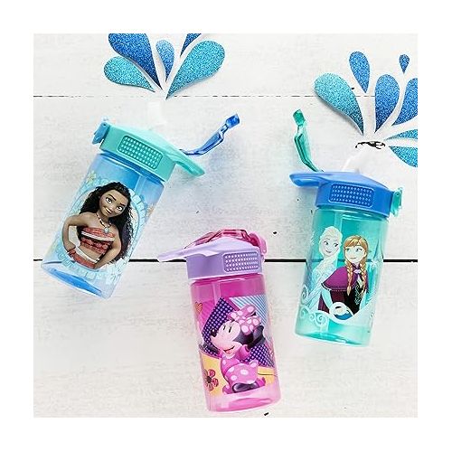  Zak Designs Disney Frozen 16 ounce Water Bottle, Anna & Elsa