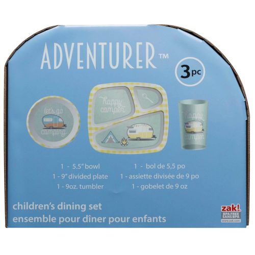  Zak Designs 6741-0391 Adventurer Series Dinnerware Sets 9.8 by 4.0 Toyhauler and Tents