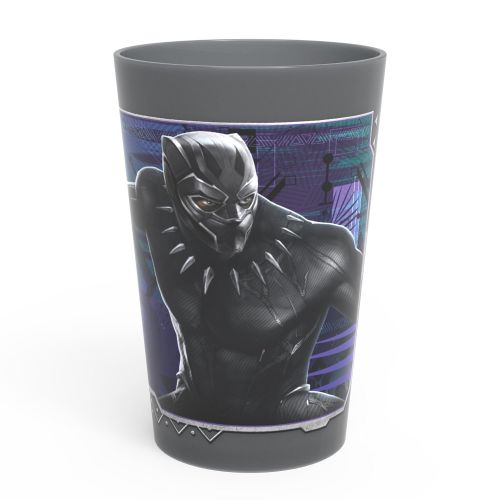  Zak Designs Marvel Comics Kids Dinnerware Set Made of Durable Melamine with Fun Character Surface, Include Plate, Bowl and Tumbler Tableware is Perfect for Kids (Black Panther, 3 P