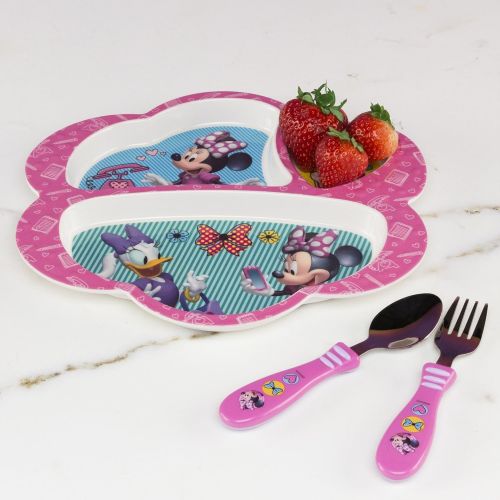  Zak Designs Zak Minnie Mouse 3 Section Tray (Discontinued by Manufacturer)