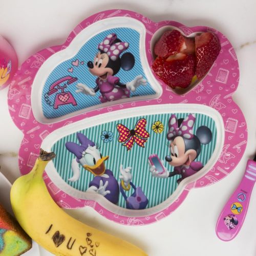  Zak Designs Zak Minnie Mouse 3 Section Tray (Discontinued by Manufacturer)