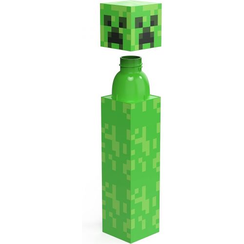  zak! Square Water Bottle, Minecraft Creeper - 22 oz - Durable, BPA-Free Plastic - Dishwasher Safe