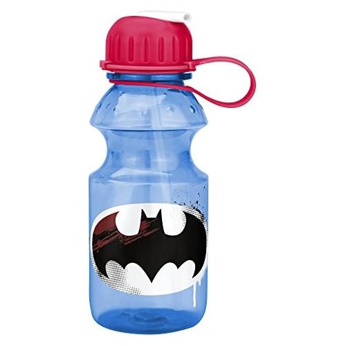  [아마존베스트]Zak Designs Batman 14oz Kids Water Bottle with Straw - BPA Free with Easy Clean Design, Batman