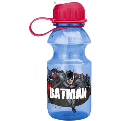  [아마존베스트]Zak Designs Batman 14oz Kids Water Bottle with Straw - BPA Free with Easy Clean Design, Batman