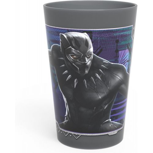  [아마존베스트]Zak Designs Marvel Comics Kids Dinnerware Set Includes Plate, Bowl, and Tumbler, Made of Durable Material and Perfect for Kids (Black Panther, 3 Piece Set, BPA-Free)