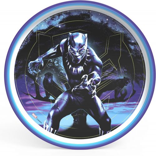  [아마존베스트]Zak Designs Marvel Comics Kids Dinnerware Set Includes Plate, Bowl, and Tumbler, Made of Durable Material and Perfect for Kids (Black Panther, 3 Piece Set, BPA-Free)