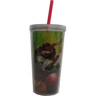 Zak Designs Teenage Mutant Ninja Turtles 16 oz Plastic Insulated Tumbler With Straw- Cup with Straw