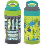 Zak Designs 6827-T351-AMZ Riverside Water Bottles, 16 oz, Beach Life