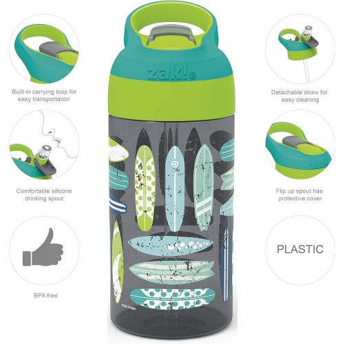  Zak Designs 6827-T351-AMZ Riverside Water Bottles, 16 oz, Beach Life