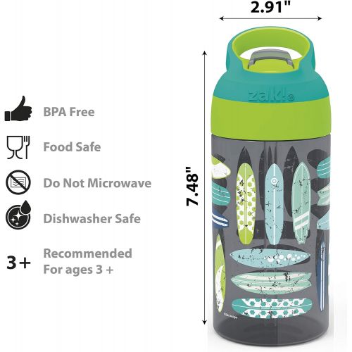  Zak Designs 6827-T351-AMZ Riverside Water Bottles, 16 oz, Beach Life