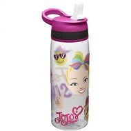 Zak Designs JoJo & BowBow (Pink) Straw and Built-in Carrying Loop Durable Water Bottle Has Wide Mouth and Break Resistant Design is Perfect for Kids, 25oz