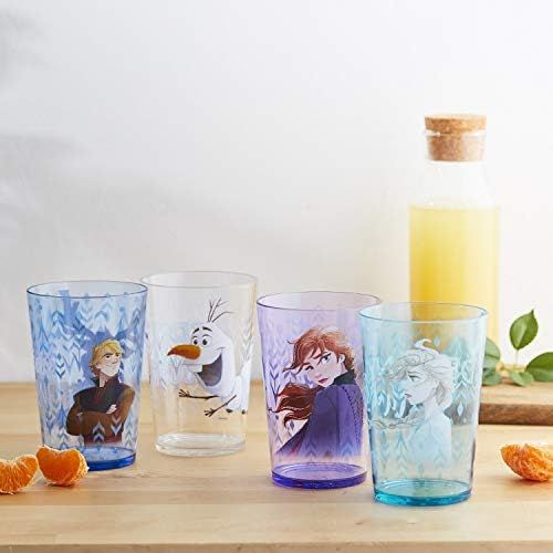  [아마존베스트]Zak Designs 14.5oz Disney Frozen 2 Nesting Tumbler Set Includes Durable Plastic Cups, Fun Drinkware is Perfect for Kids, 4pk (14.5oz, Anna & Elsa & Olaf)