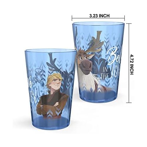  [아마존베스트]Zak Designs 14.5oz Disney Frozen 2 Nesting Tumbler Set Includes Durable Plastic Cups, Fun Drinkware is Perfect for Kids, 4pk (14.5oz, Anna & Elsa & Olaf)