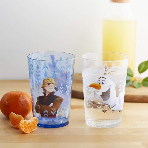  [아마존베스트]Zak Designs 14.5oz Disney Frozen 2 Nesting Tumbler Set Includes Durable Plastic Cups, Fun Drinkware is Perfect for Kids, 4pk (14.5oz, Anna & Elsa & Olaf)