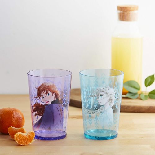  [아마존베스트]Zak Designs 14.5oz Disney Frozen 2 Nesting Tumbler Set Includes Durable Plastic Cups, Fun Drinkware is Perfect for Kids, 4pk (14.5oz, Anna & Elsa & Olaf)