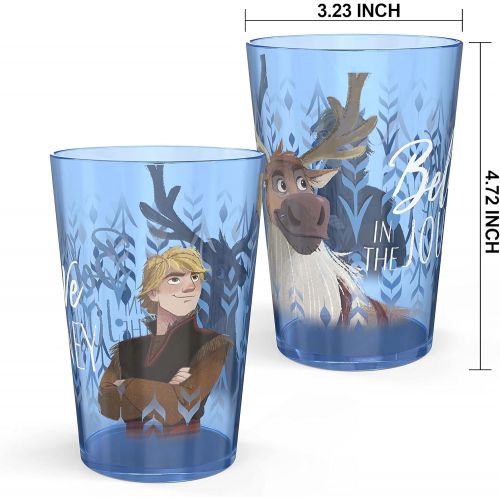  [아마존베스트]Zak Designs 14.5oz Disney Frozen 2 Nesting Tumbler Set Includes Durable Plastic Cups, Fun Drinkware is Perfect for Kids, 4pk (14.5oz, Anna & Elsa & Olaf)